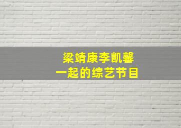 梁靖康李凯馨一起的综艺节目