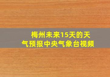 梅州未来15天的天气预报中央气象台视频