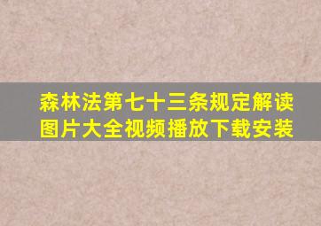 森林法第七十三条规定解读图片大全视频播放下载安装