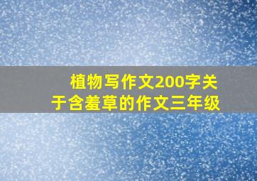 植物写作文200字关于含羞草的作文三年级