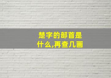 楚字的部首是什么,再查几画