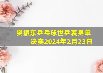 樊振东乒乓球世乒赛男单决赛2024年2月23日