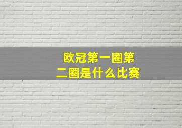 欧冠第一圈第二圈是什么比赛