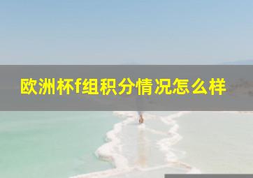 欧洲杯f组积分情况怎么样