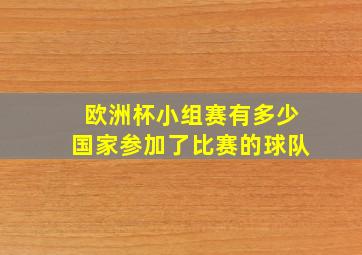 欧洲杯小组赛有多少国家参加了比赛的球队