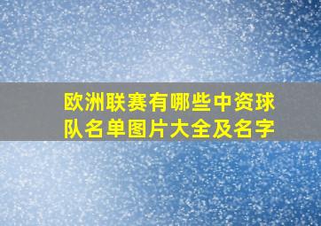 欧洲联赛有哪些中资球队名单图片大全及名字