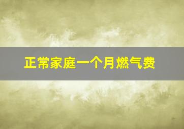 正常家庭一个月燃气费