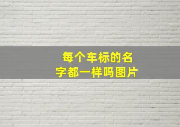 每个车标的名字都一样吗图片