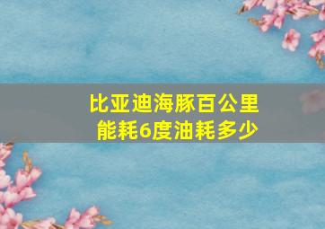 比亚迪海豚百公里能耗6度油耗多少