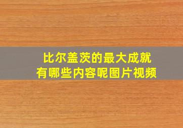 比尔盖茨的最大成就有哪些内容呢图片视频