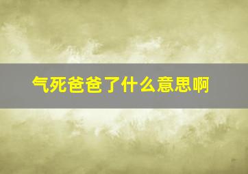 气死爸爸了什么意思啊