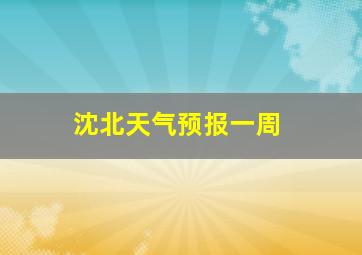 沈北天气预报一周