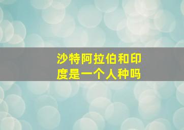 沙特阿拉伯和印度是一个人种吗