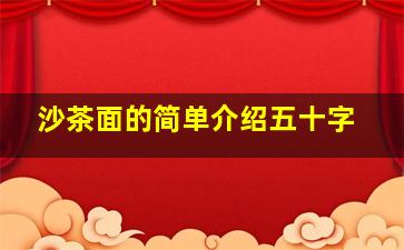 沙茶面的简单介绍五十字