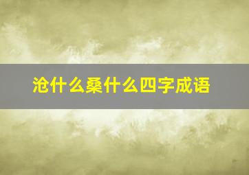 沧什么桑什么四字成语