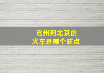 沧州到北京的火车是哪个站点