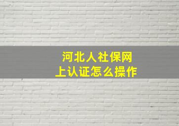 河北人社保网上认证怎么操作