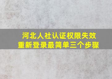 河北人社认证权限失效重新登录最简单三个步骤