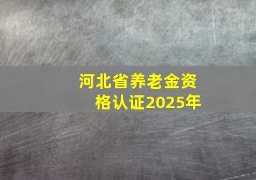 河北省养老金资格认证2025年