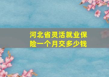 河北省灵活就业保险一个月交多少钱