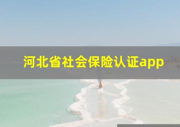 河北省社会保险认证app