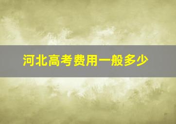 河北高考费用一般多少