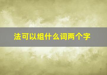 法可以组什么词两个字