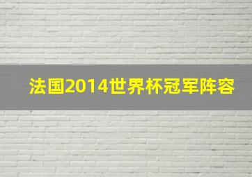 法国2014世界杯冠军阵容