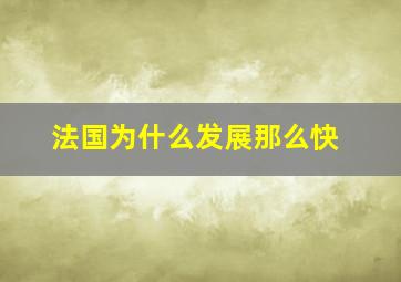 法国为什么发展那么快