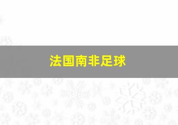 法国南非足球