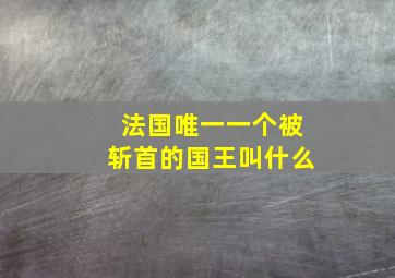 法国唯一一个被斩首的国王叫什么