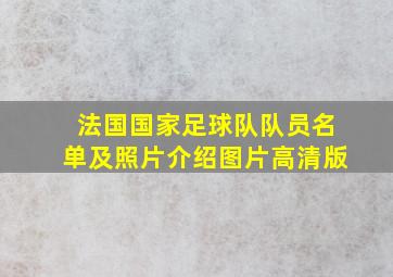 法国国家足球队队员名单及照片介绍图片高清版