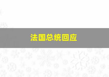 法国总统回应