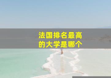 法国排名最高的大学是哪个