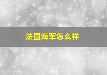 法国海军怎么样