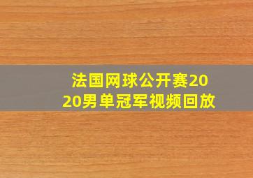 法国网球公开赛2020男单冠军视频回放