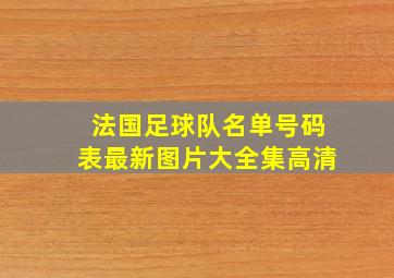 法国足球队名单号码表最新图片大全集高清