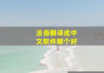 法语翻译成中文软件哪个好