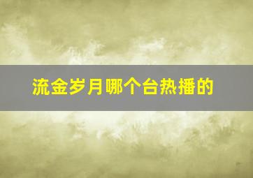 流金岁月哪个台热播的