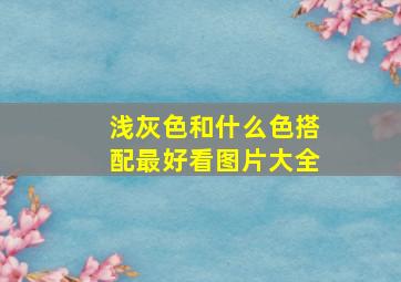 浅灰色和什么色搭配最好看图片大全