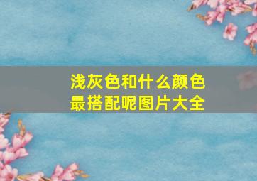 浅灰色和什么颜色最搭配呢图片大全