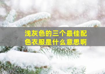 浅灰色的三个最佳配色衣服是什么意思啊