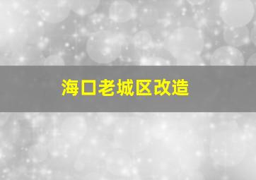 海口老城区改造