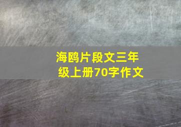 海鸥片段文三年级上册70字作文