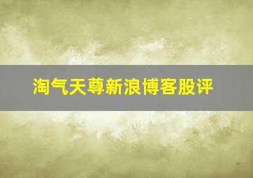 淘气天尊新浪博客股评