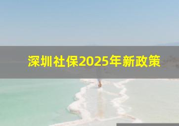 深圳社保2025年新政策