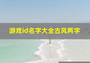 游戏id名字大全古风两字