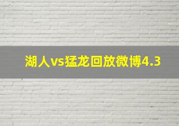 湖人vs猛龙回放微博4.3