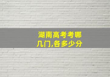 湖南高考考哪几门,各多少分