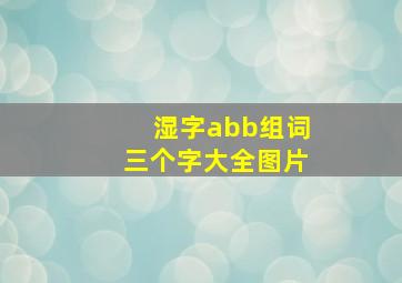 湿字abb组词三个字大全图片